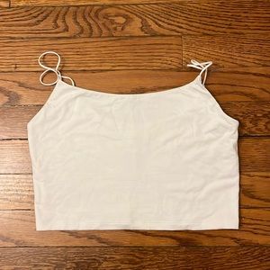 Aritzia Wilfred Free White Cropped Tank Top